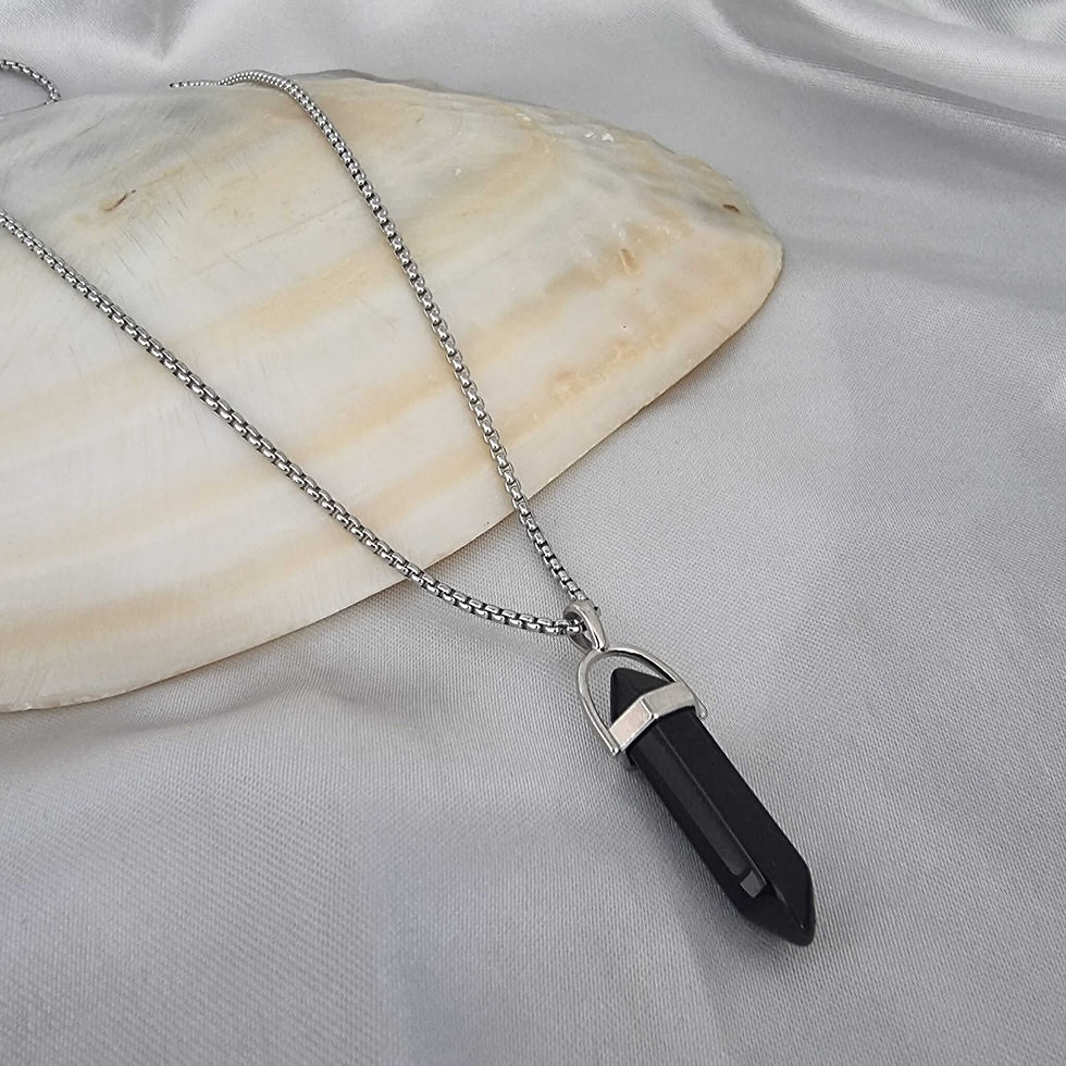 תמונה ממוזערת: שרשרת עפרון לגבר אבן שחורה
