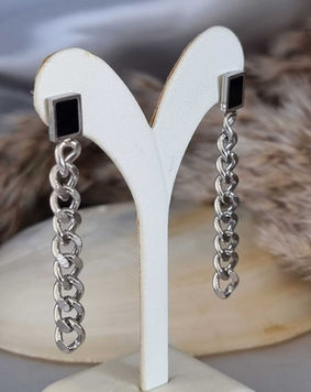 עגילי אדלה אבן שחורה