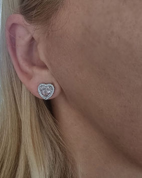 עגילי לב מיכל