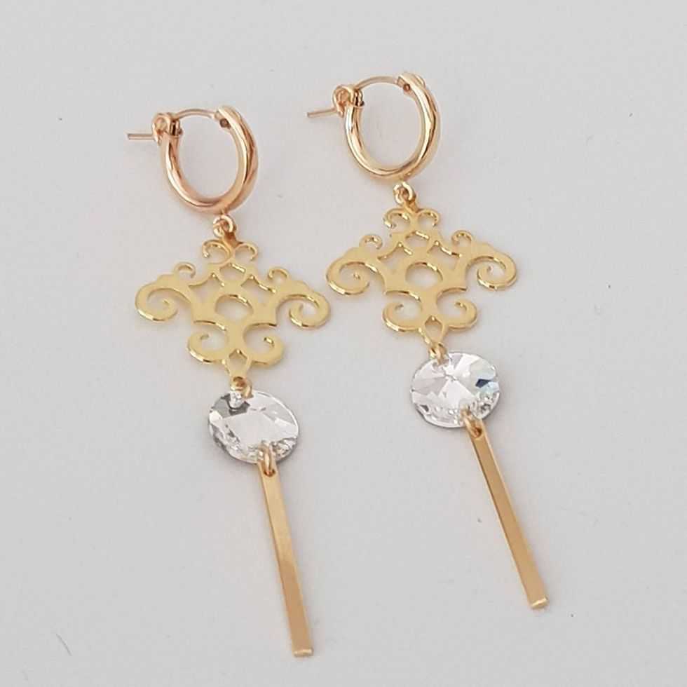 עגילי תליה אמילי קריסטל זכוכית סברובסקי