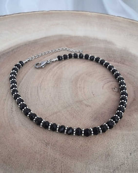 צמיד לרגל קריסטל שחור