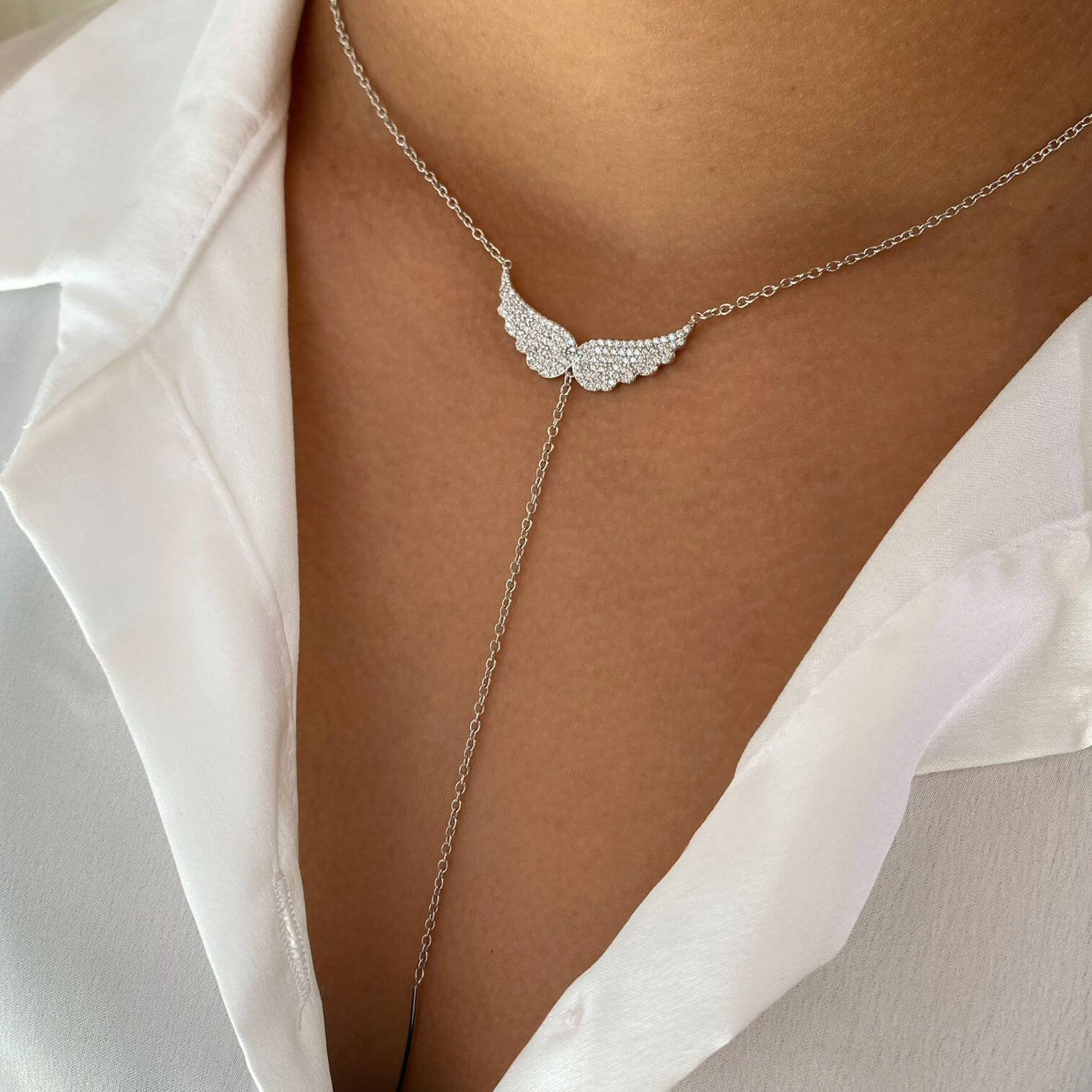 שרשרת עניבה כנפיים כסף 925