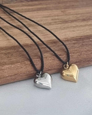 שרשרת לב חוט שחור