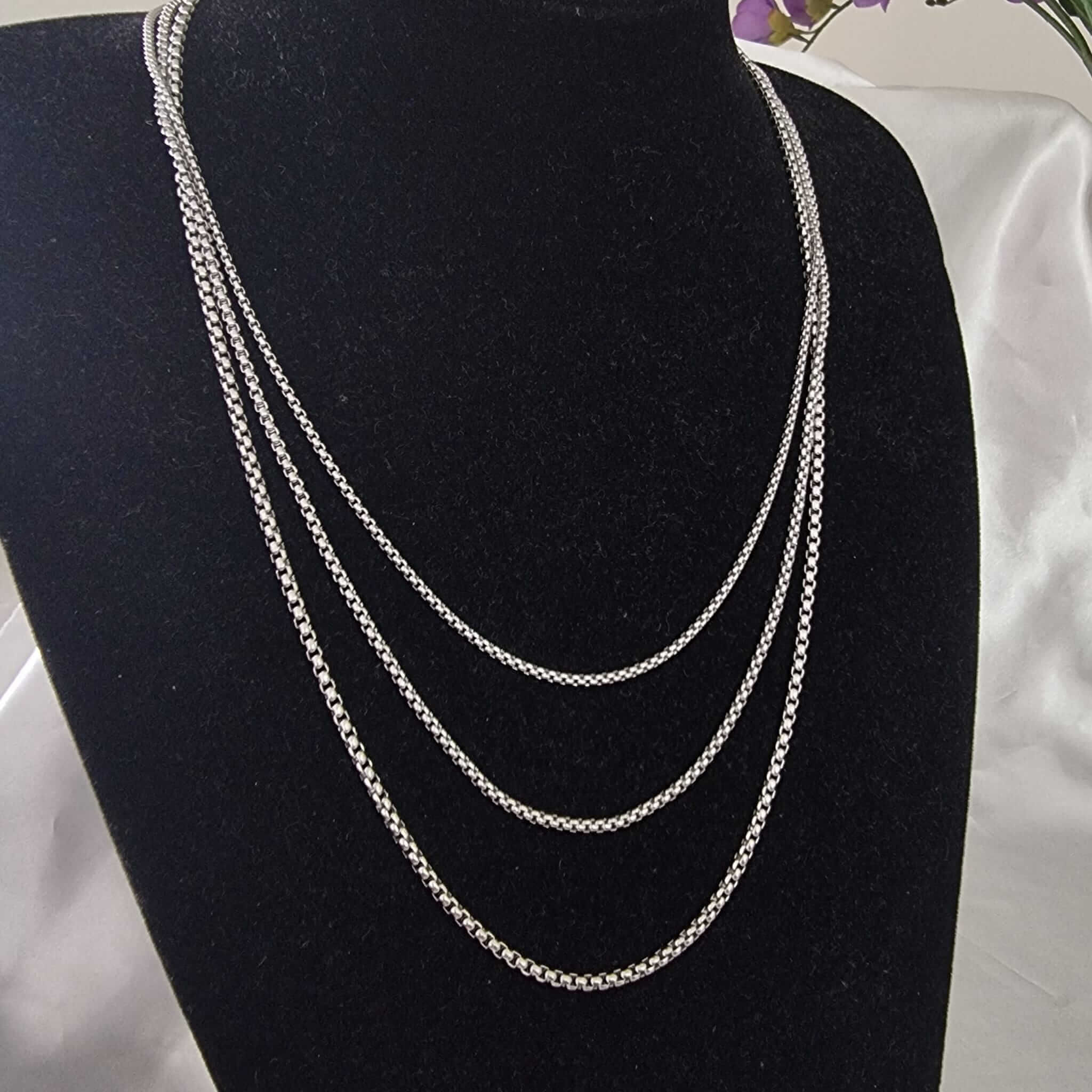 שרשרת כסף לגבר בוקס