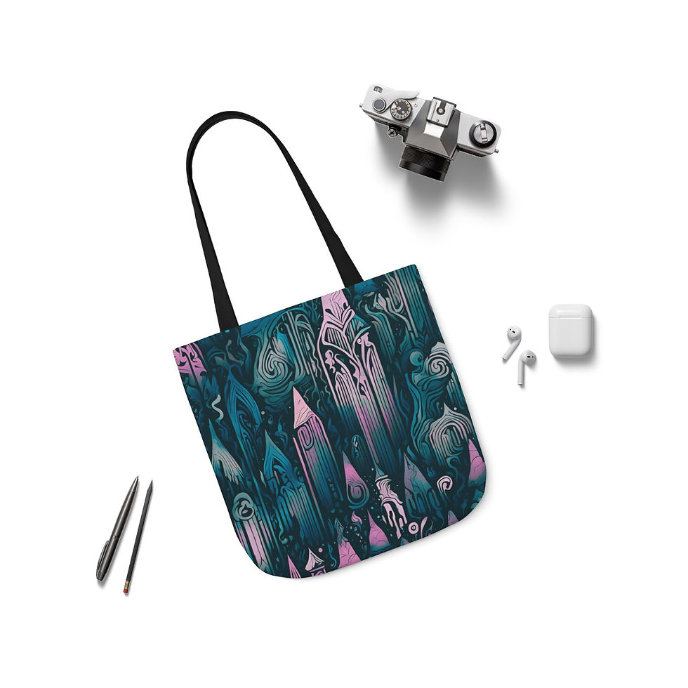 Thumbnail: Whimsical Cityscape Canvas Tote