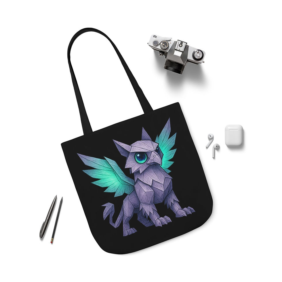Thumbnail: Thistle the Origami Gryphon Canvas Tote Bag