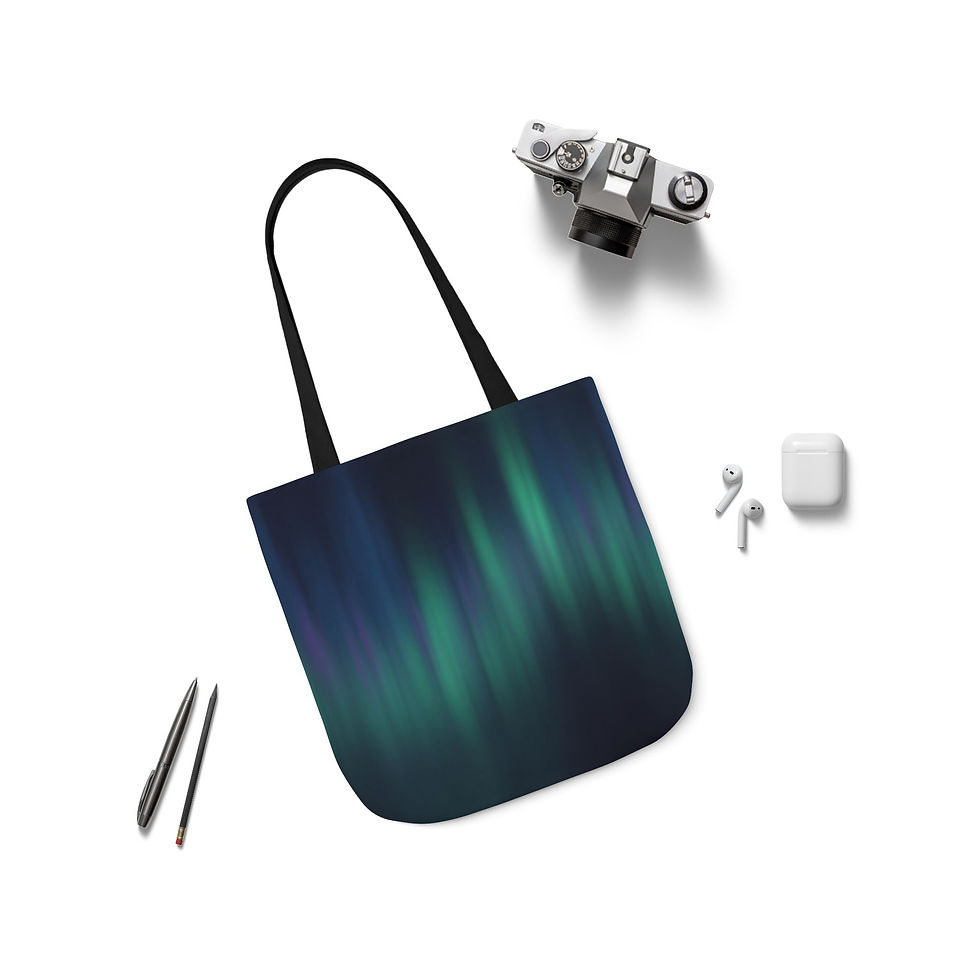Thumbnail: Aurora Veil Canvas Tote Bag