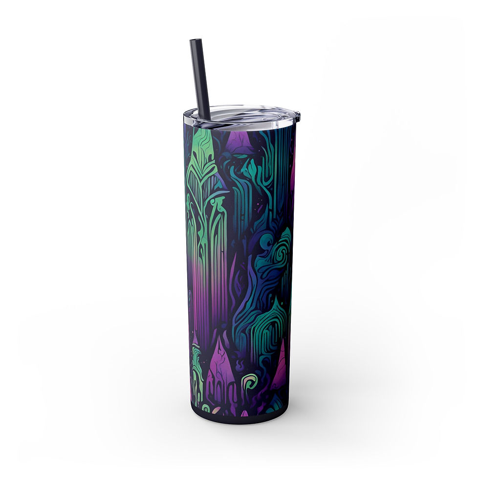 Thumbnail:  Whimsical Cityscape Skinny Tumbler, 20oz