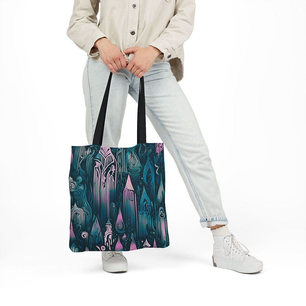 Thumbnail: Whimsical Cityscape Canvas Tote