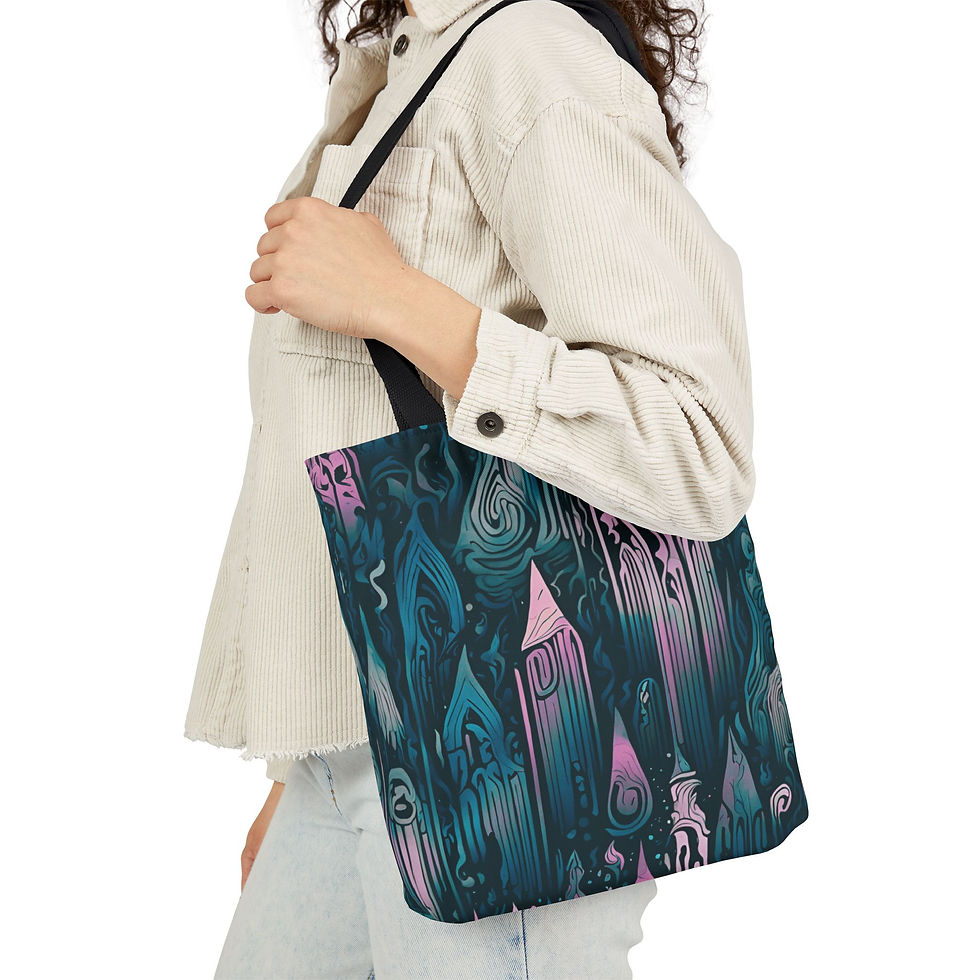 Thumbnail: Whimsical Cityscape Canvas Tote