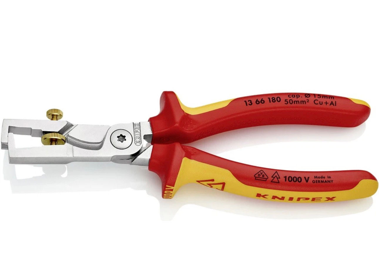 Knipex Abisolierzange 13 66 180 StriX, Kabelschere, 0,01 - 10 mm², Länge 180mm, 