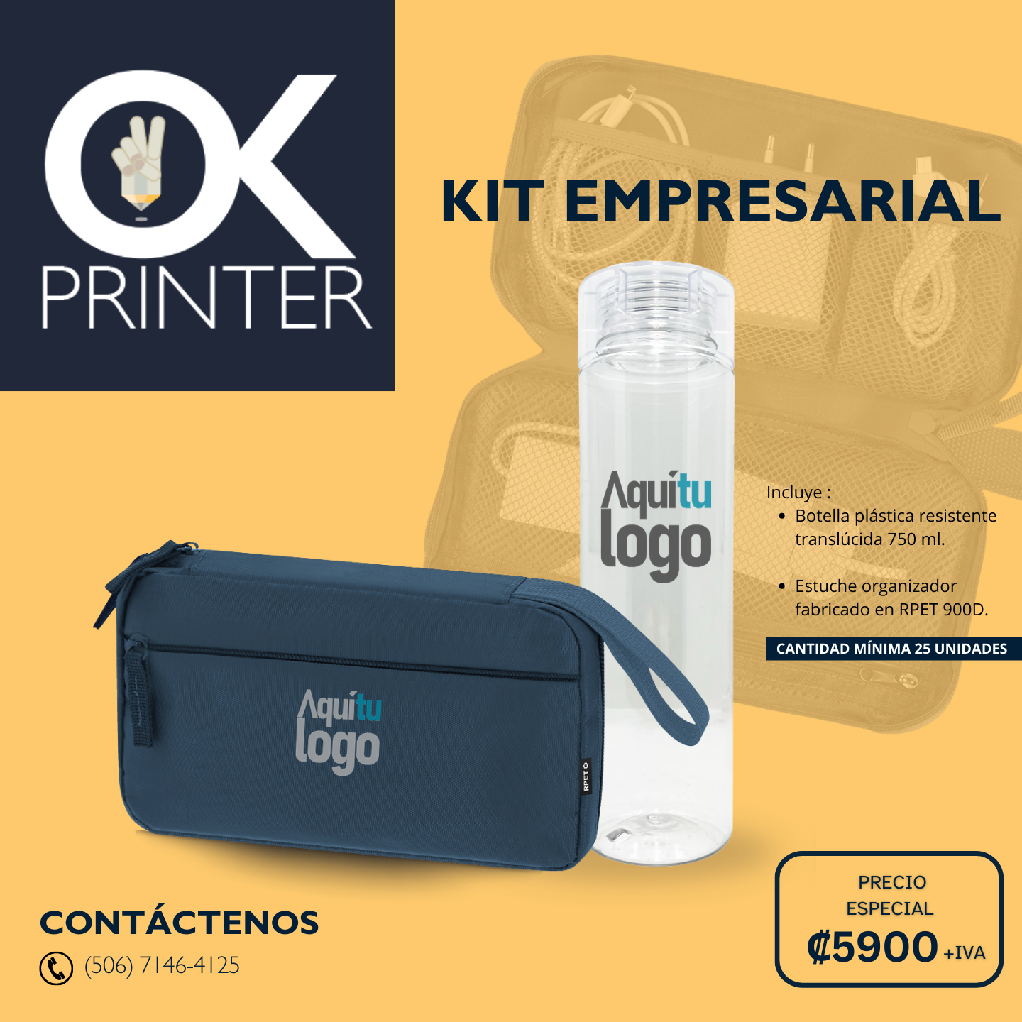 Kit Estuche Organizado y Botella 750ML