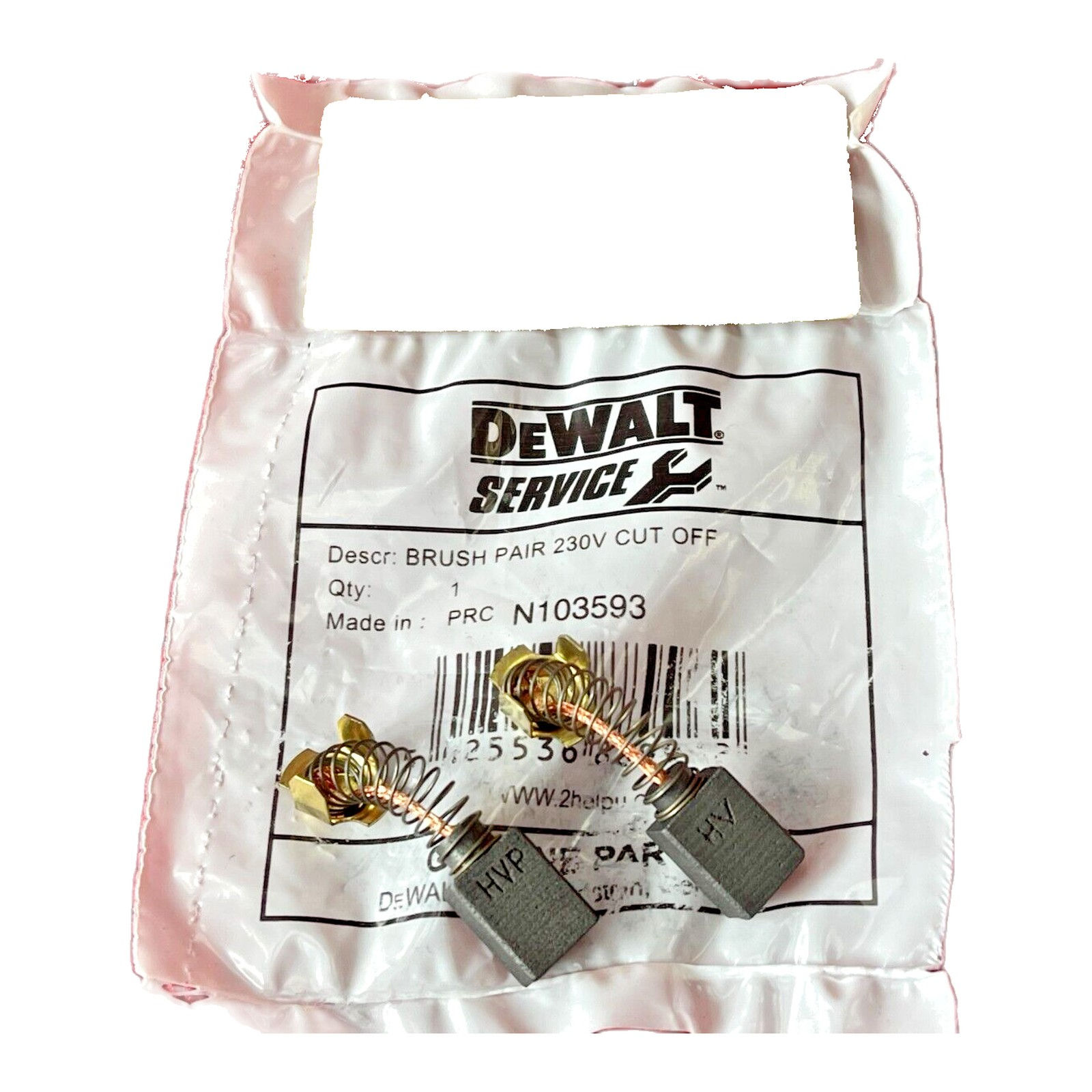 2PCS GENUINE DEWALT N103593 CARBON BRUSH SET 230V FOR DWP849X POLISHER
