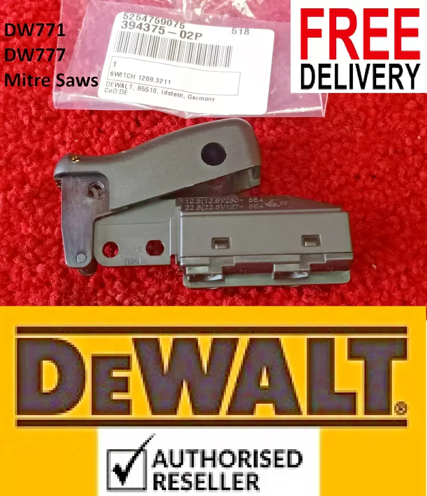 Genuine DeWalt Spare part Switch for Combination/mitre saws DW771 DW777