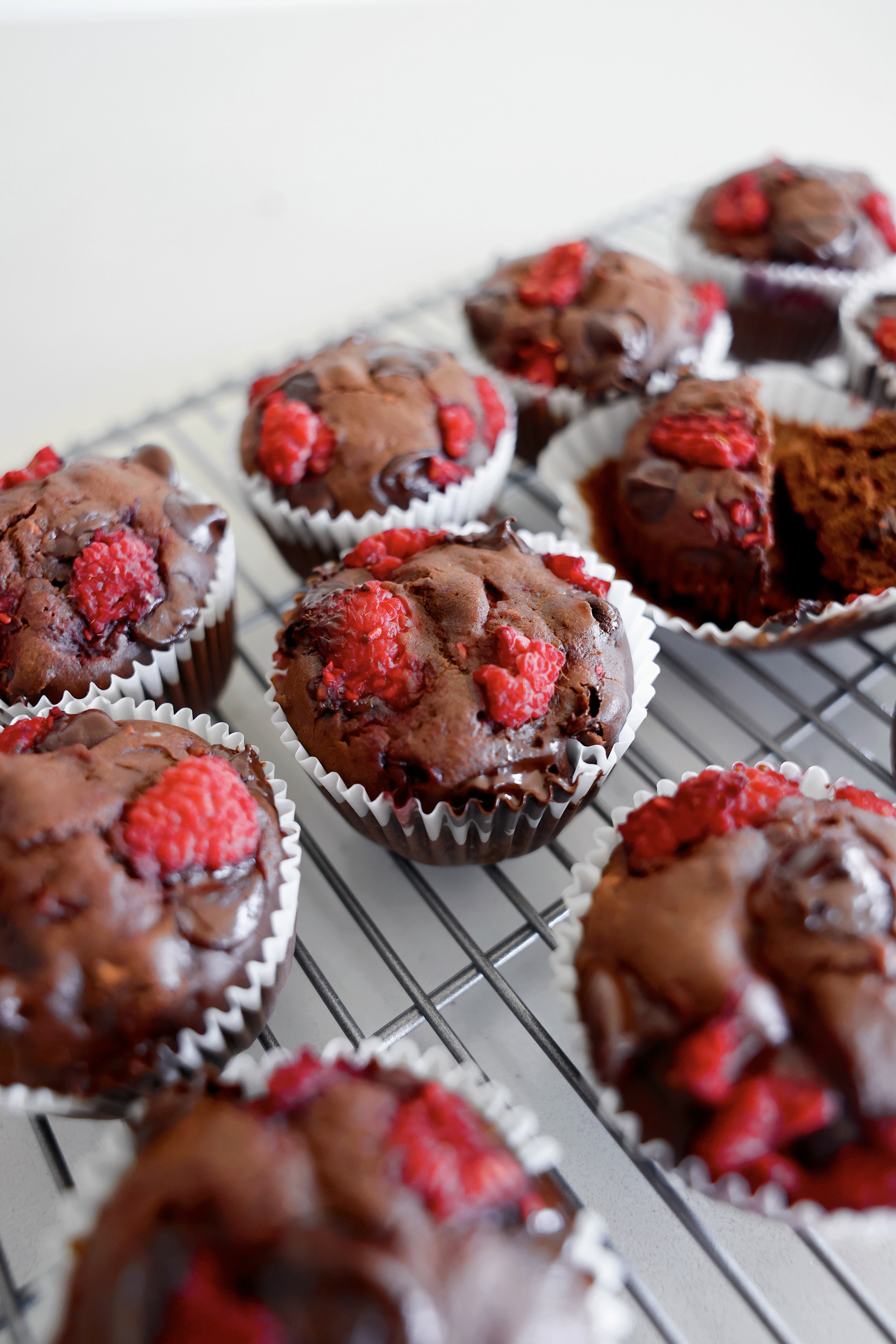 Dark Chocolate Raspberry Muffins