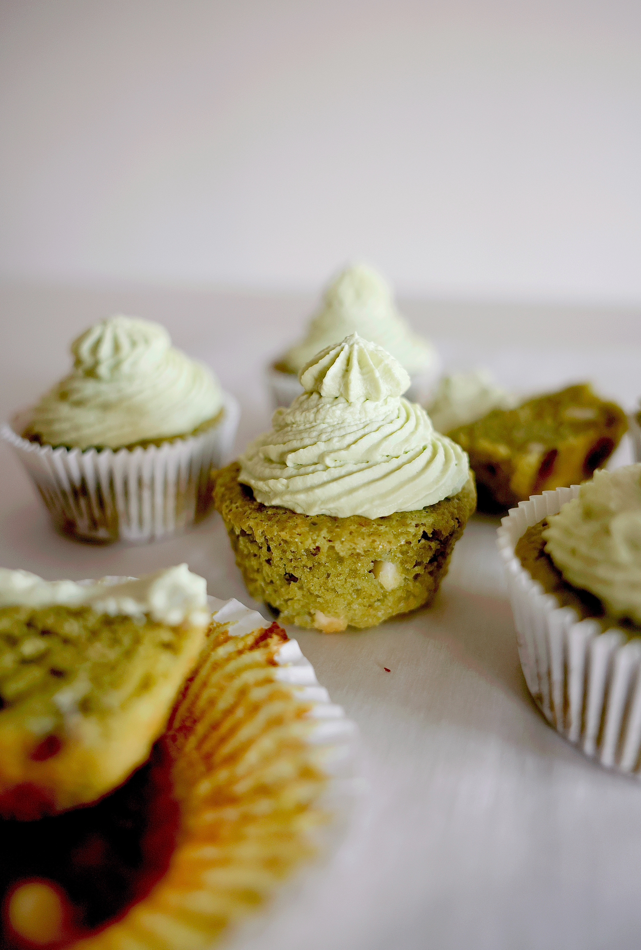White Chocolate Matcha Cupcakes