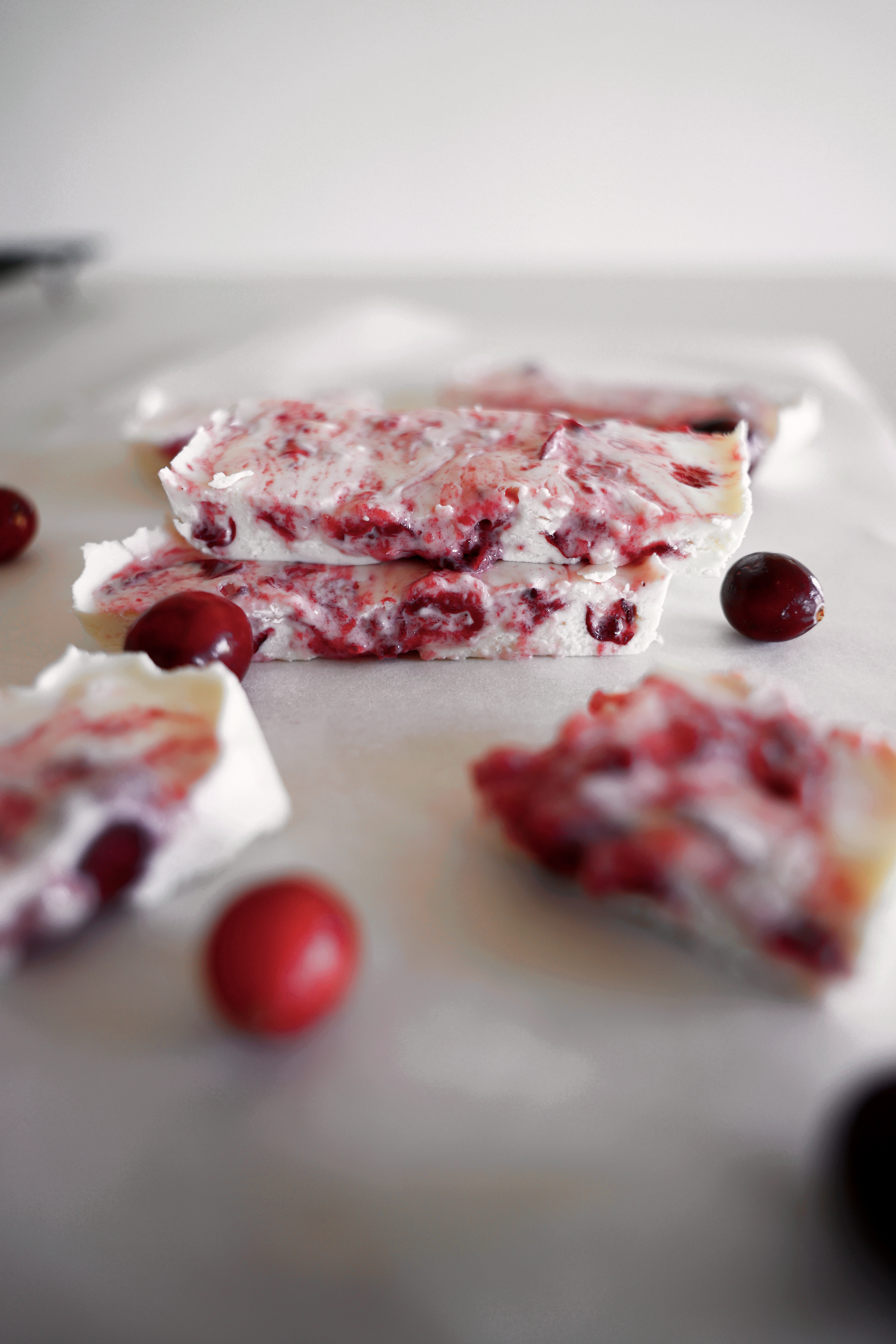 White Chocolate Cranberry Swirled Fudge