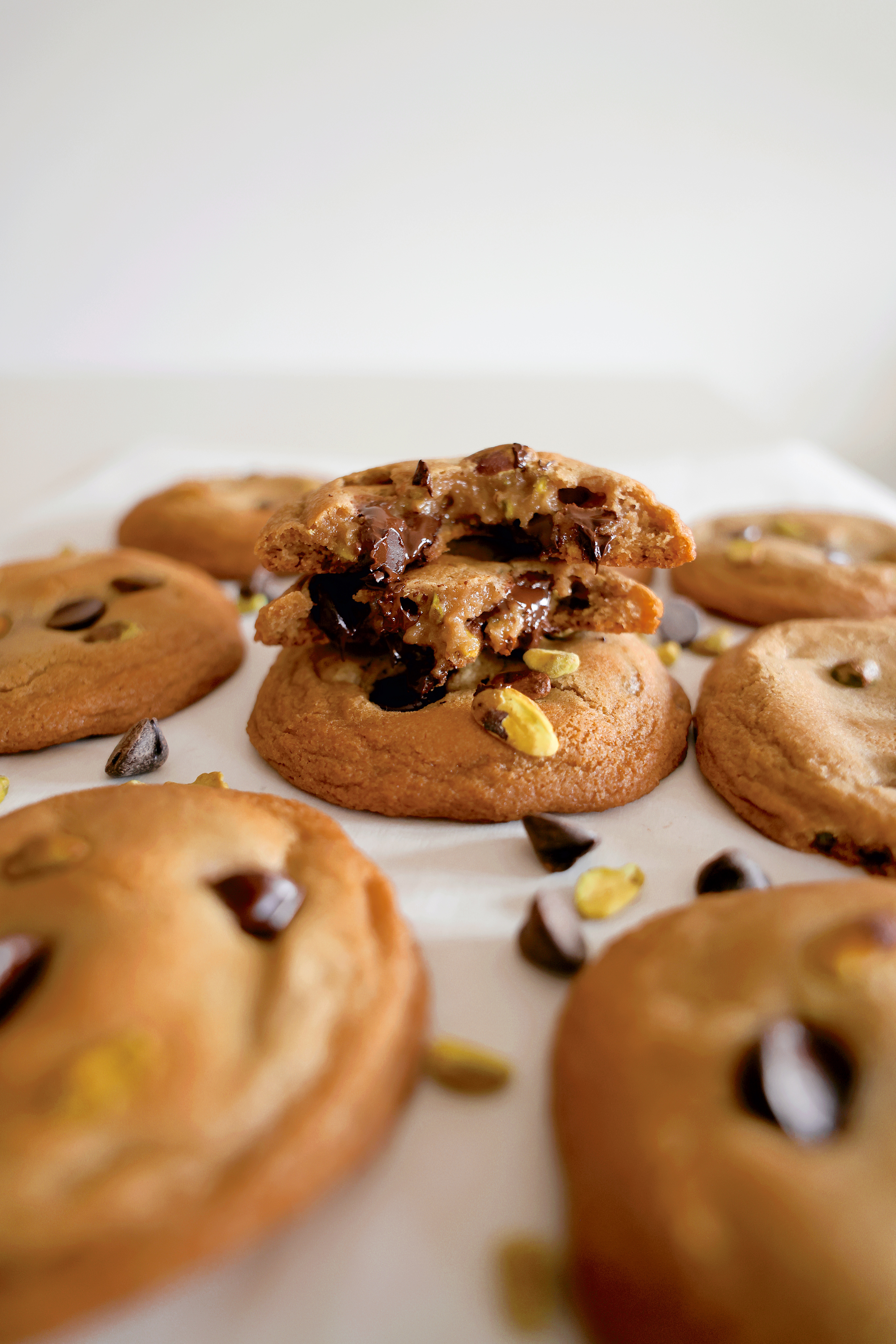 Pistachio  Dark Chocolate Chip Cookies