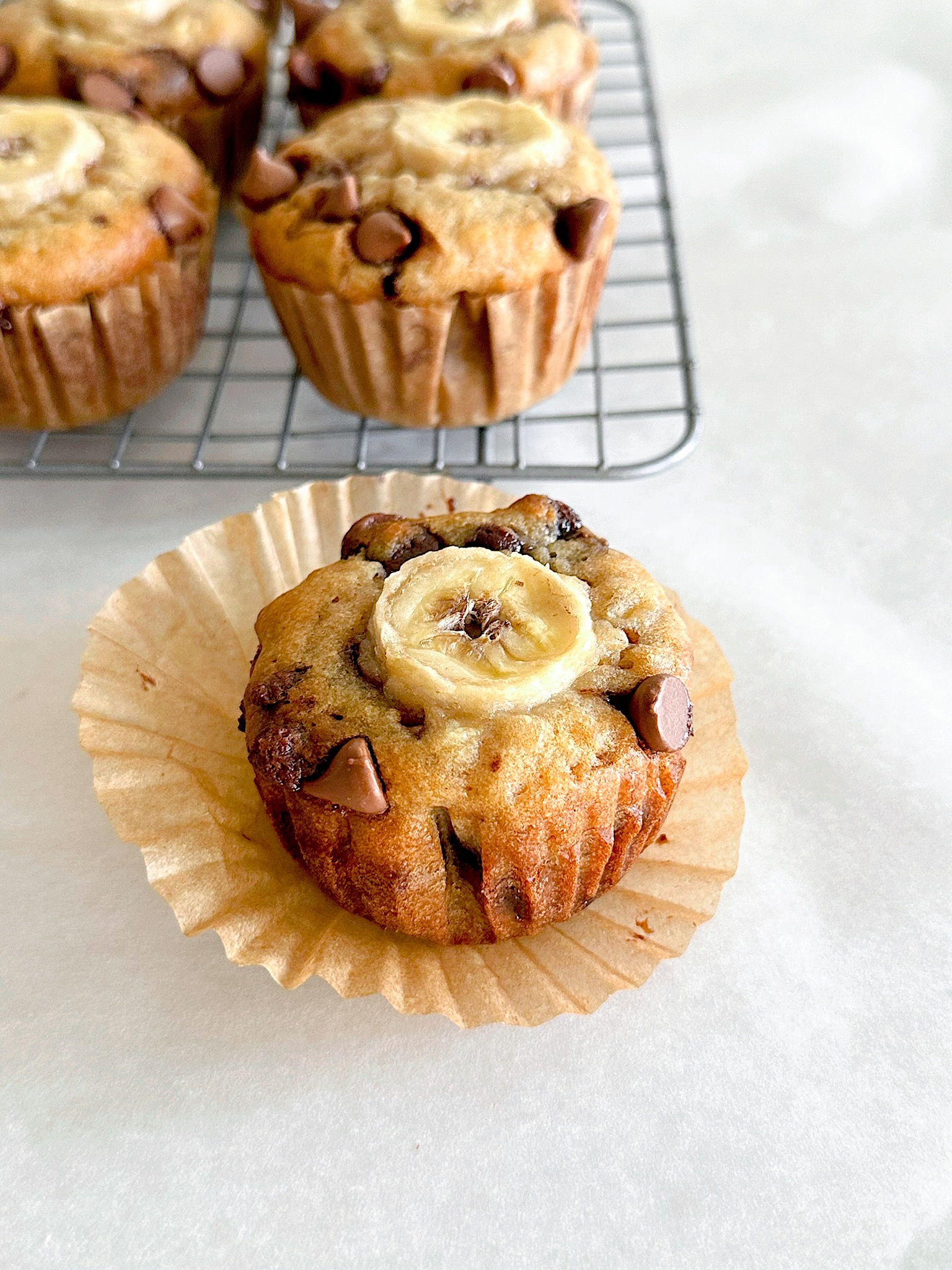 Dark Chocolate Chunk Banana Nut Muffins