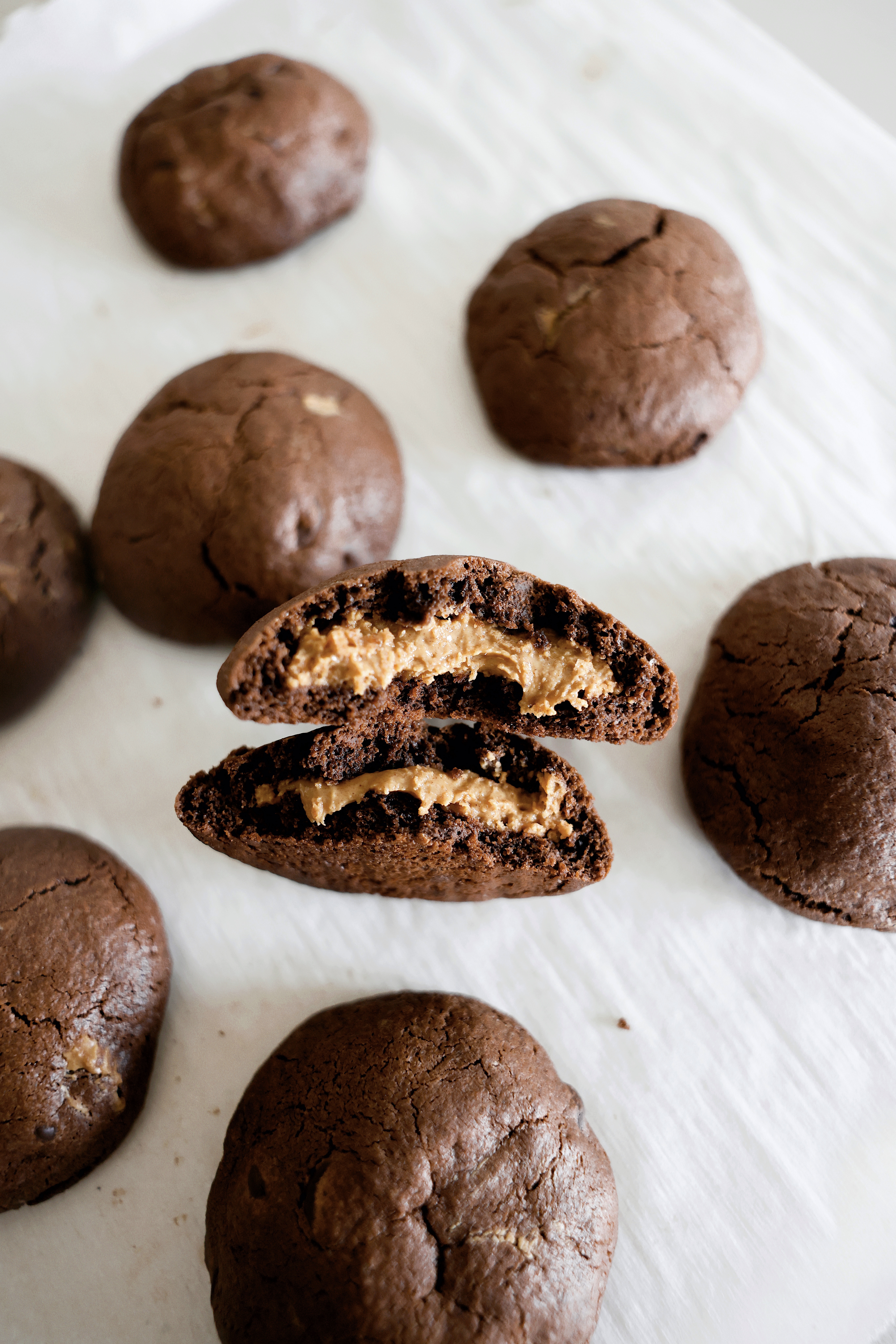 Peanut Butter Stuffed Chocolate Cookies