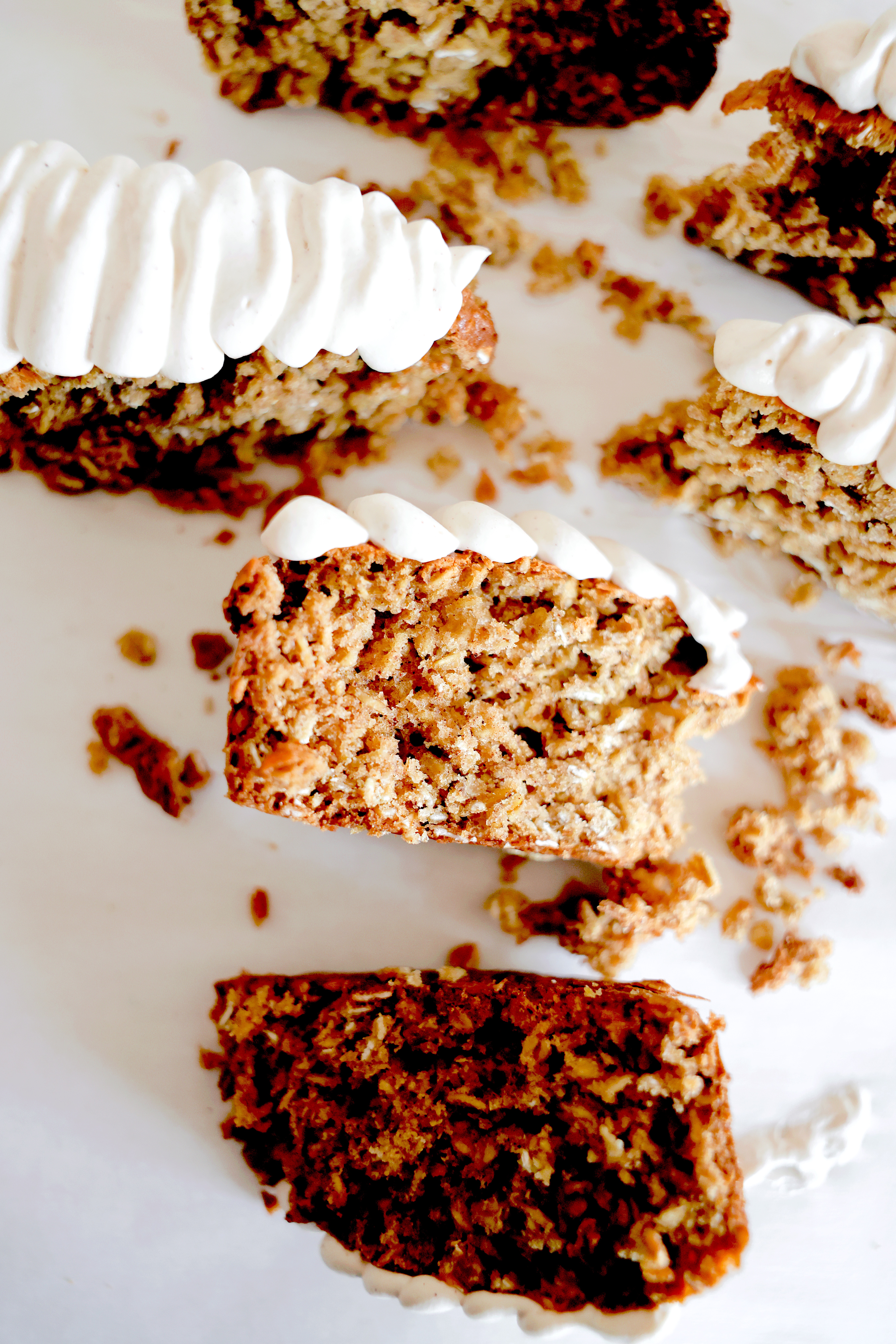 Brown Sugar Oatmeal Bars w Whipped Cinnamon Frosting