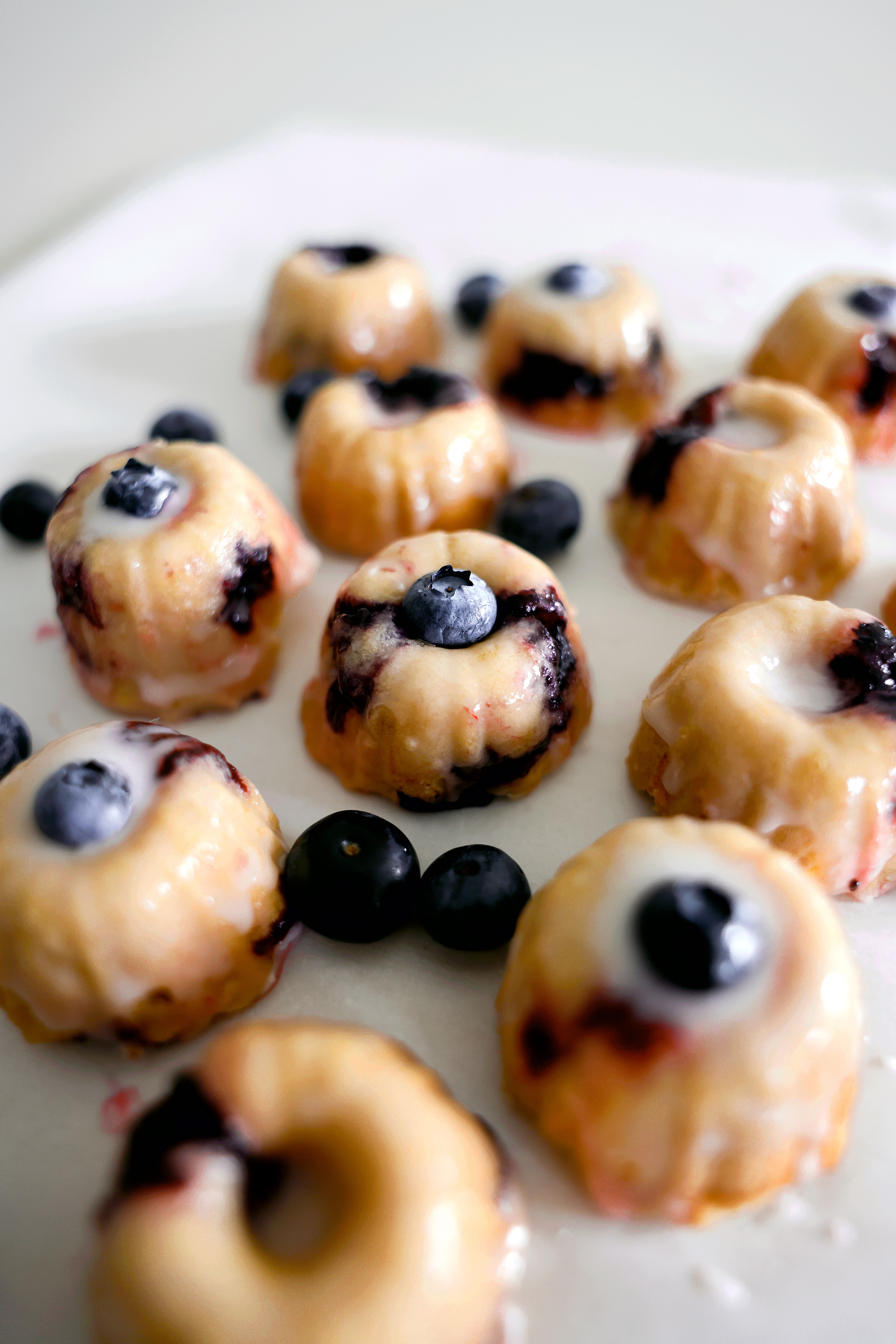 Glazed Lemon Blueberry Mini Bundt Cakes
