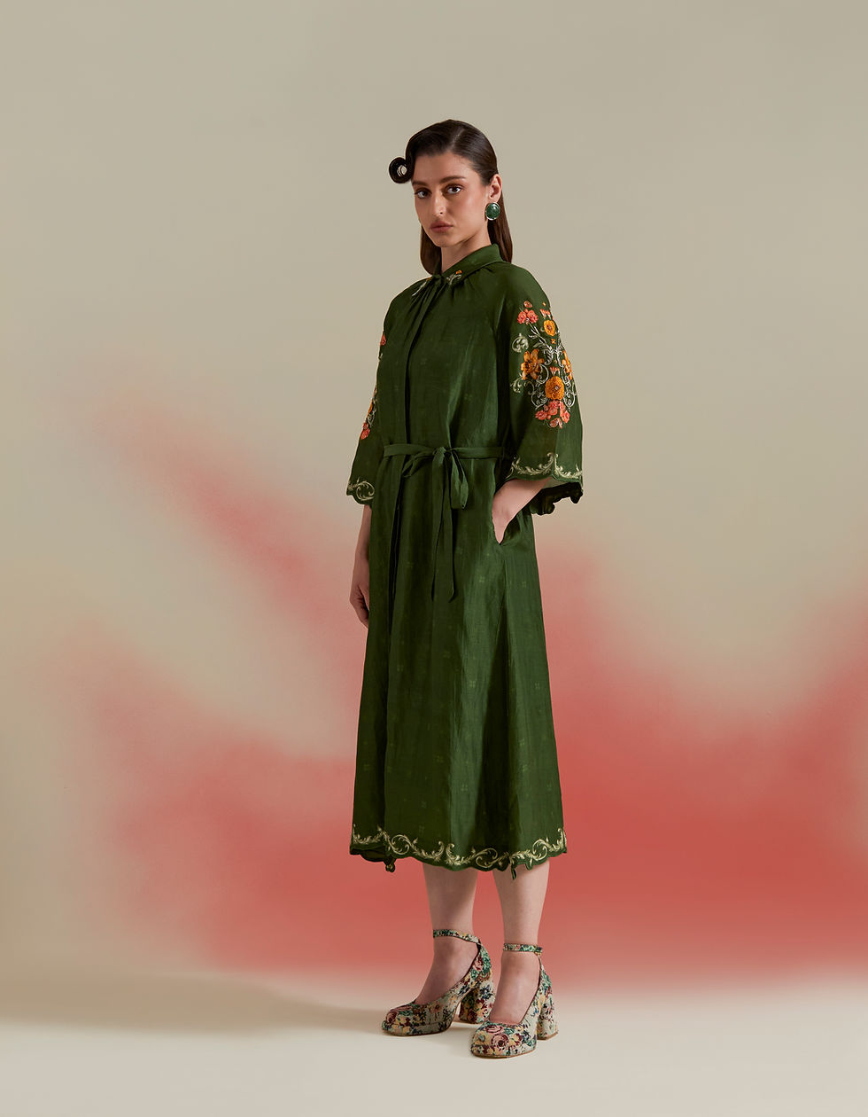 縮圖：Ornella Shirt Dress- Olive Green