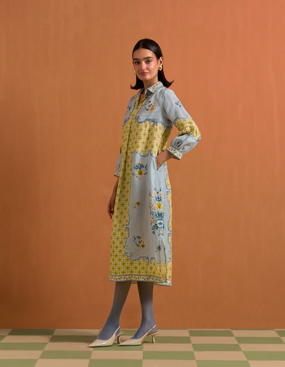 Miniatyrbild: Verdant Shirt Dress- Sky Blue
