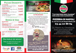 Carte de menu pour Restaurant