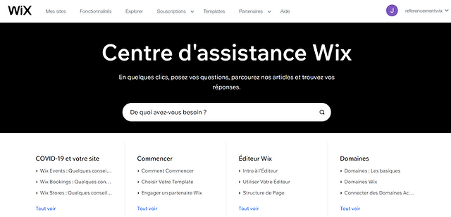 Centre d'assistance Wix