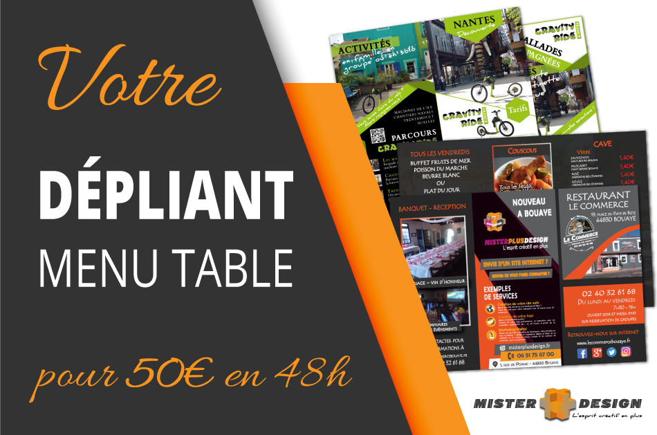 Dépliant - Menu de Table