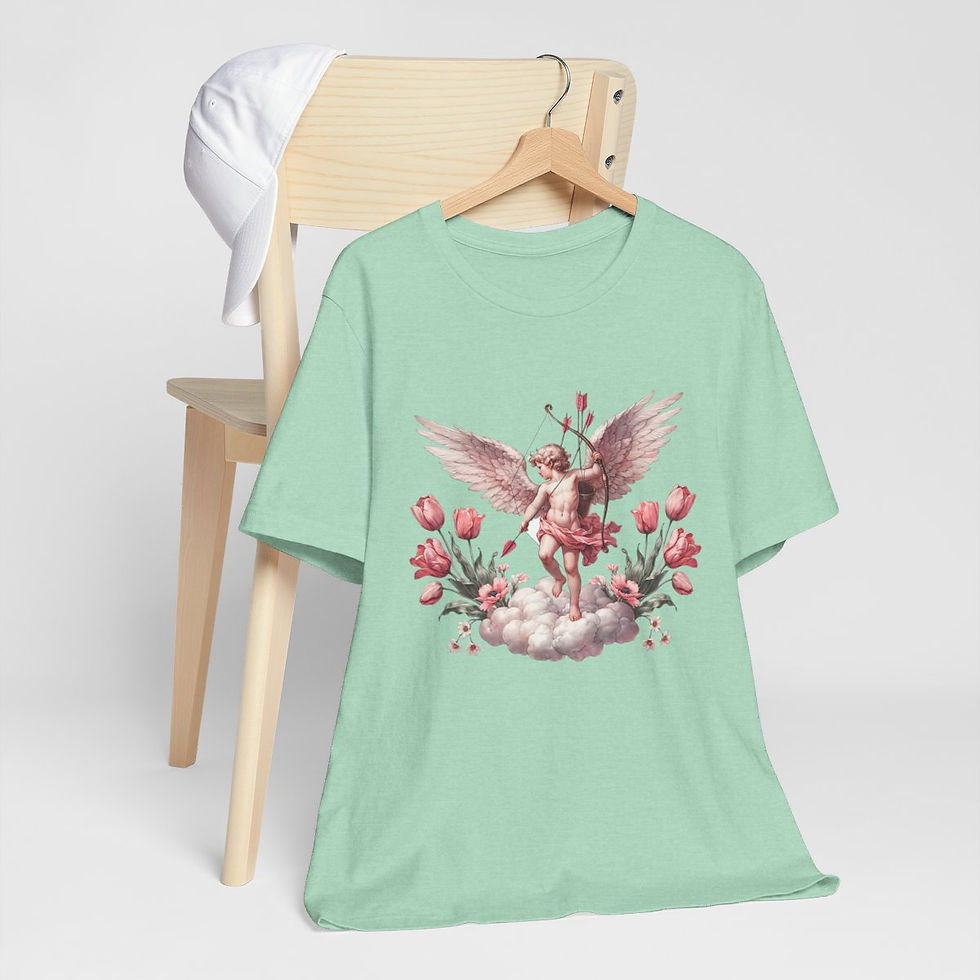 Thumbnail: Shabby Cherub T-Shirt Vintage Cupid Angel Tee Wearable Art Thoughtful Gifts