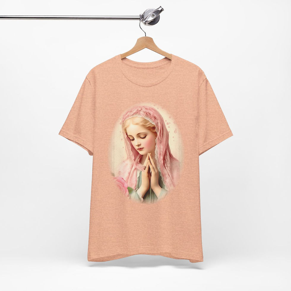 Thumbnail: Virgin Mary T-Shirt Shabby French Madonna Ave Maria Art Tee Catholic Faith Gifts