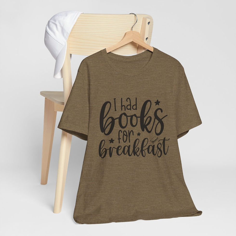 Thumbnail: Book Lover T-Shirt I Had Books For Breakfast Expressive Apparel Thoughtful Gifts