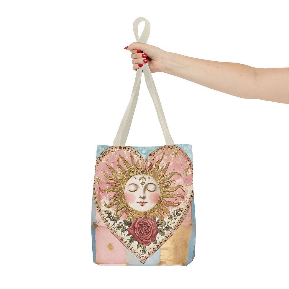 Thumbnail: Artistic Celestial Tote Bag Boho Sun Shabby Roses Trendy Expressive Gift