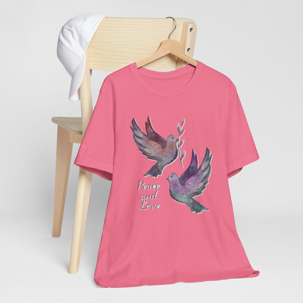 Thumbnail: Peace and Love T-Shirt Doves Art Tee Inspirational Faith Spiritual gifts