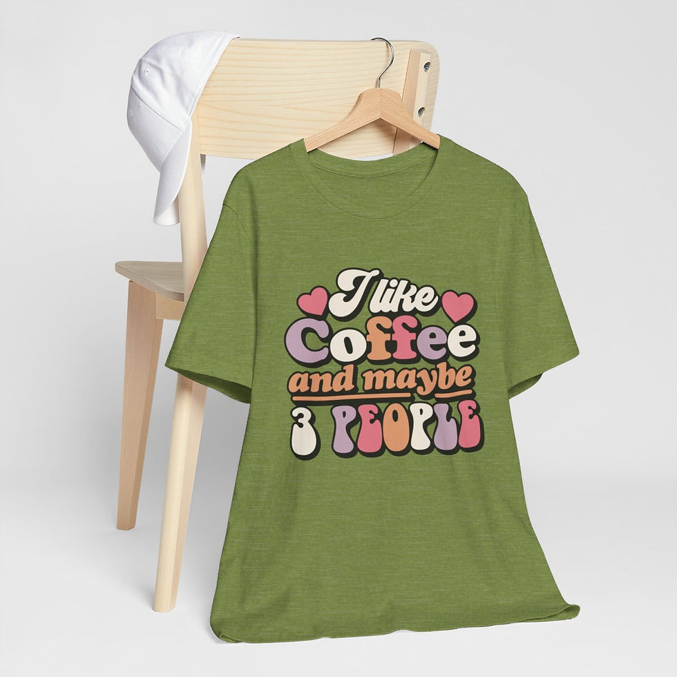 Thumbnail: Sarcastic T-Shirt I like Coffee & Maybe 3 People Retro Expressive Gift Apparel