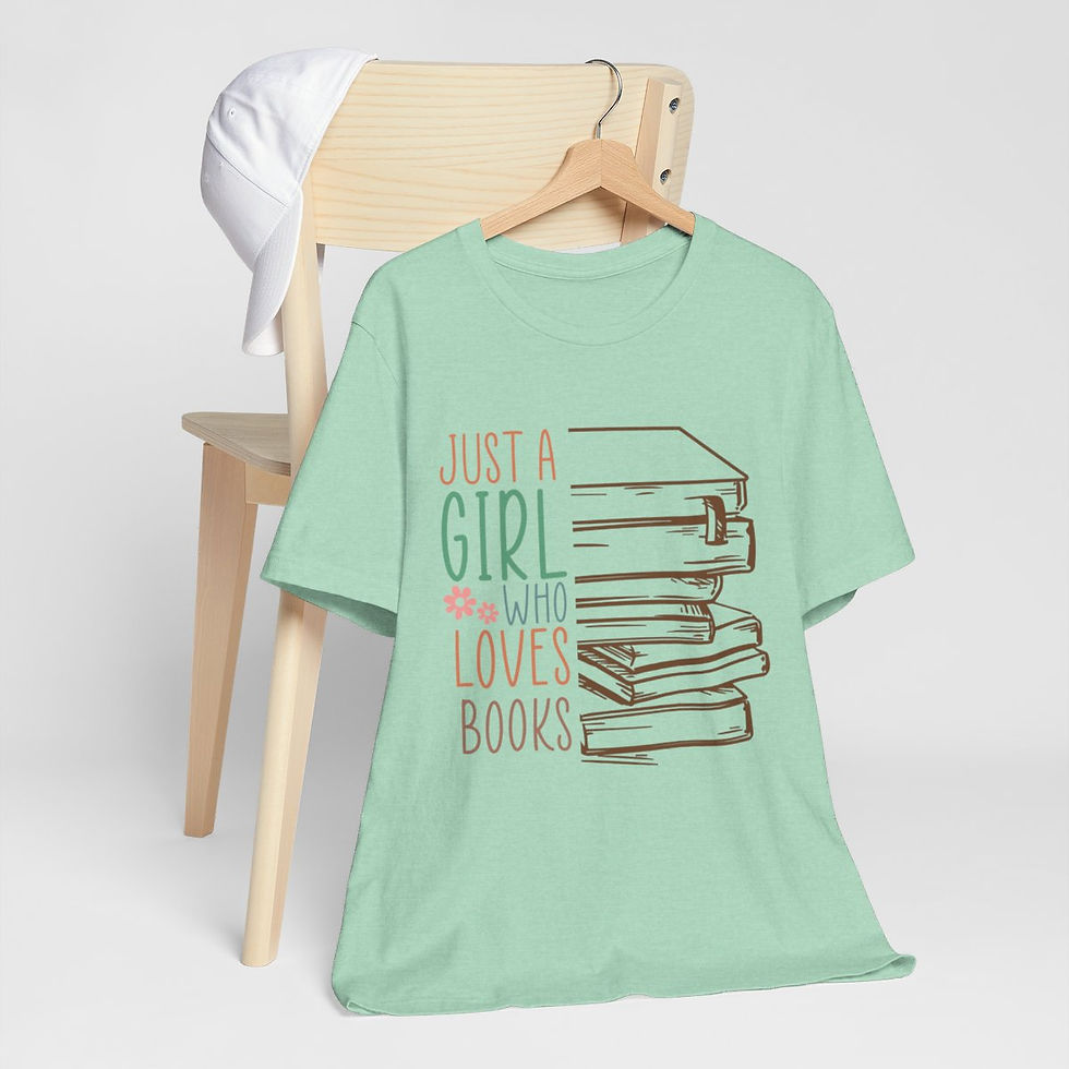 Thumbnail: Reading Theme T-Shirt Just a Girl Who Loves Books Fun Apparel Thoughtful Gifts