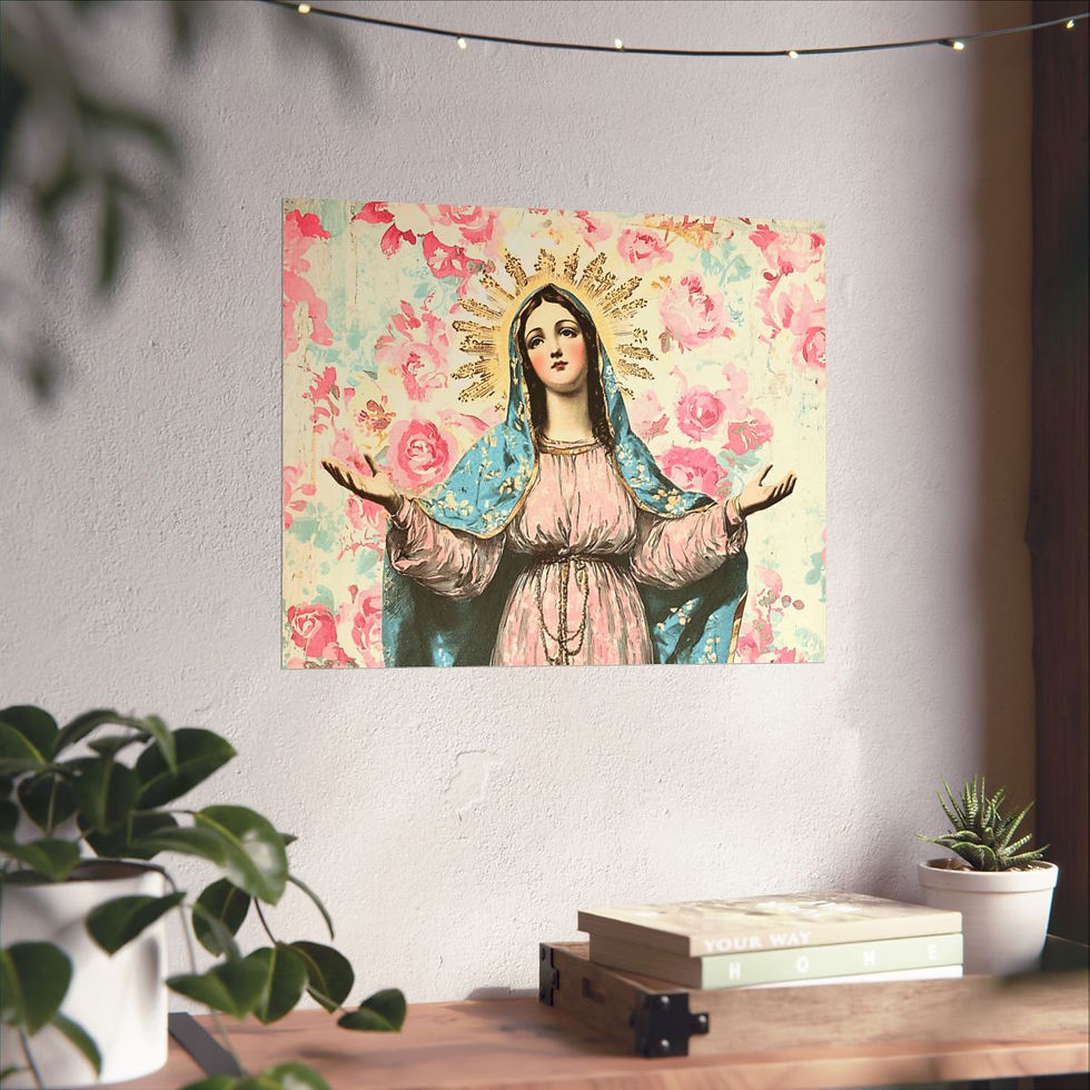 Thumbnail: Shabby Virgin Mary Art Print Mother Mary Our Lady of Mercy Giclee Catholic decor