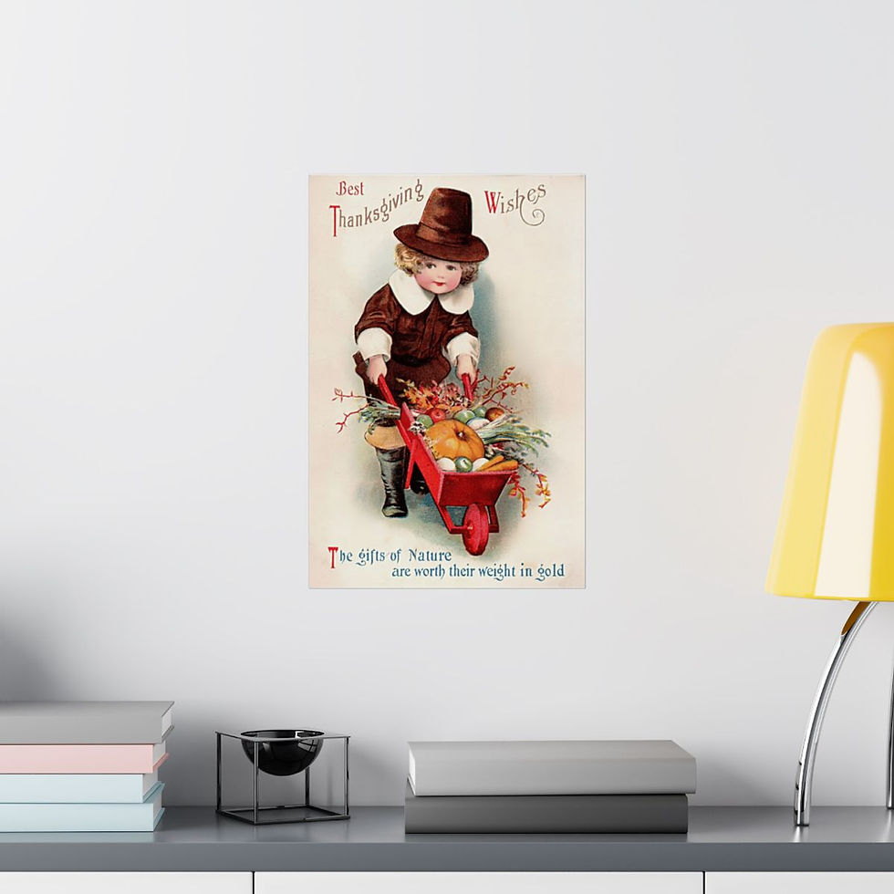 Thumbnail: Vintage Thanksgiving Art Print Autumn Fall Artwork Holiday Wall Decor 