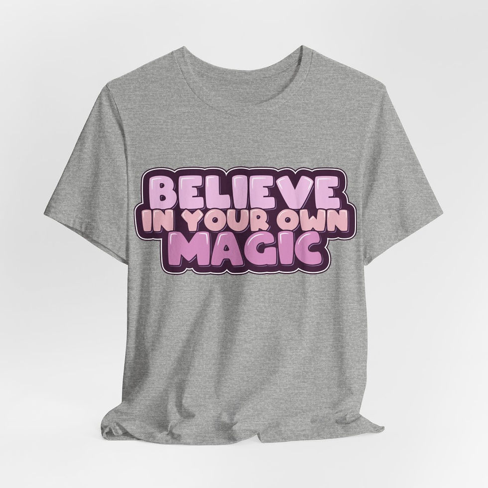 Thumbnail: Motivational T-Shirt Believe in Your Own Magic Expressive Apparel Retro gifts