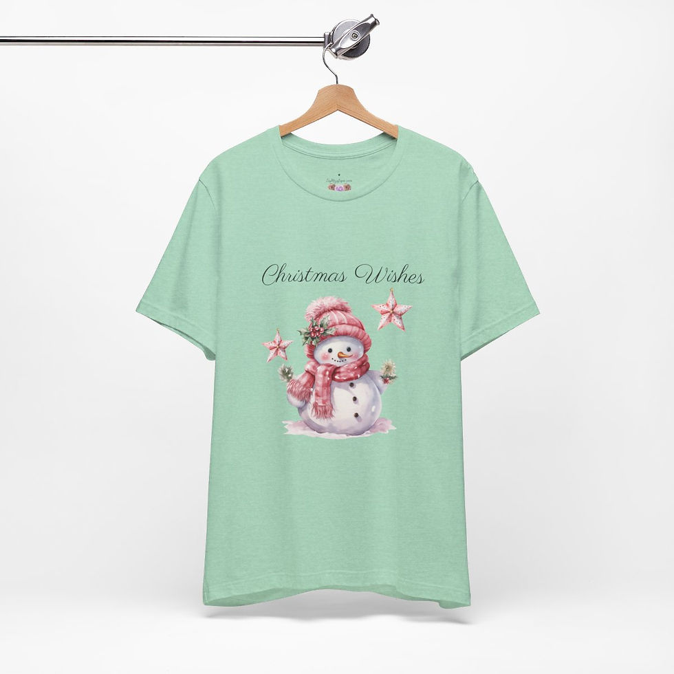 Thumbnail: Vintage Shabby Christmas T-Shirt Christmas Wishes Snowman Artistic Holiday gifts