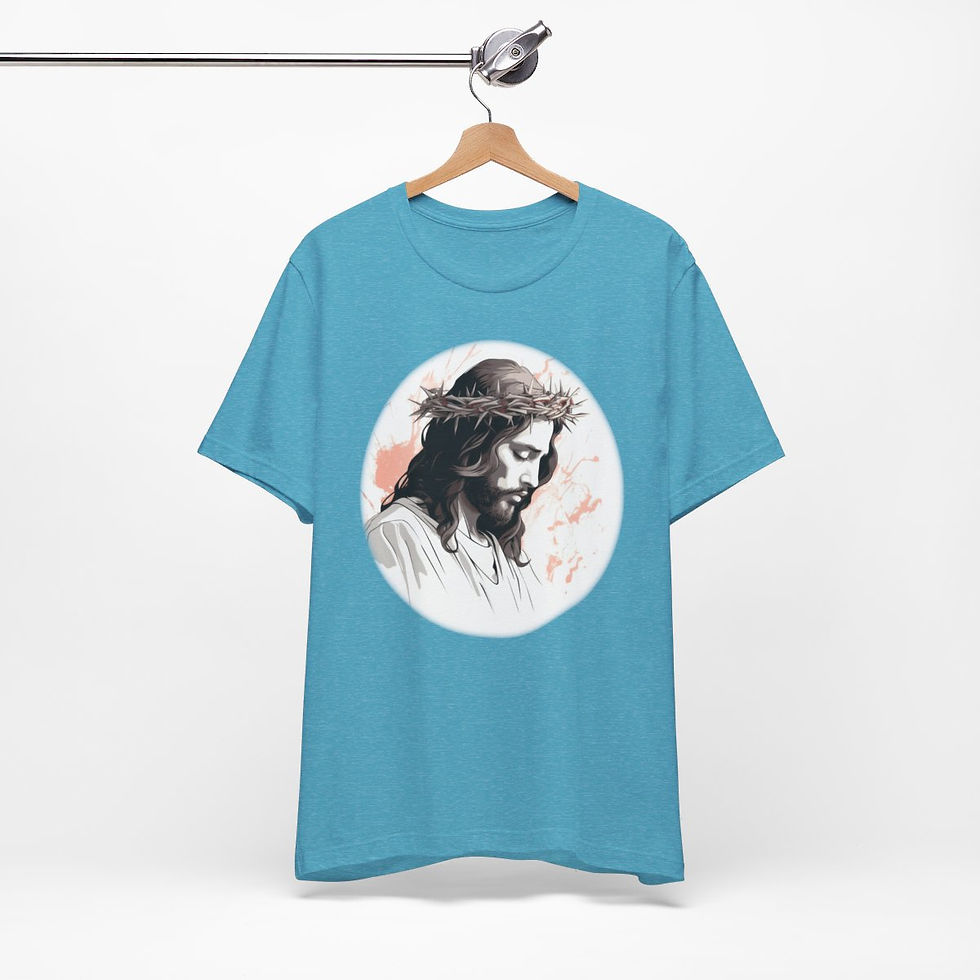 Thumbnail: Jesus Christ T-Shirt Crown of Thorns Wearable Art Tee Catholic Faith Gifts