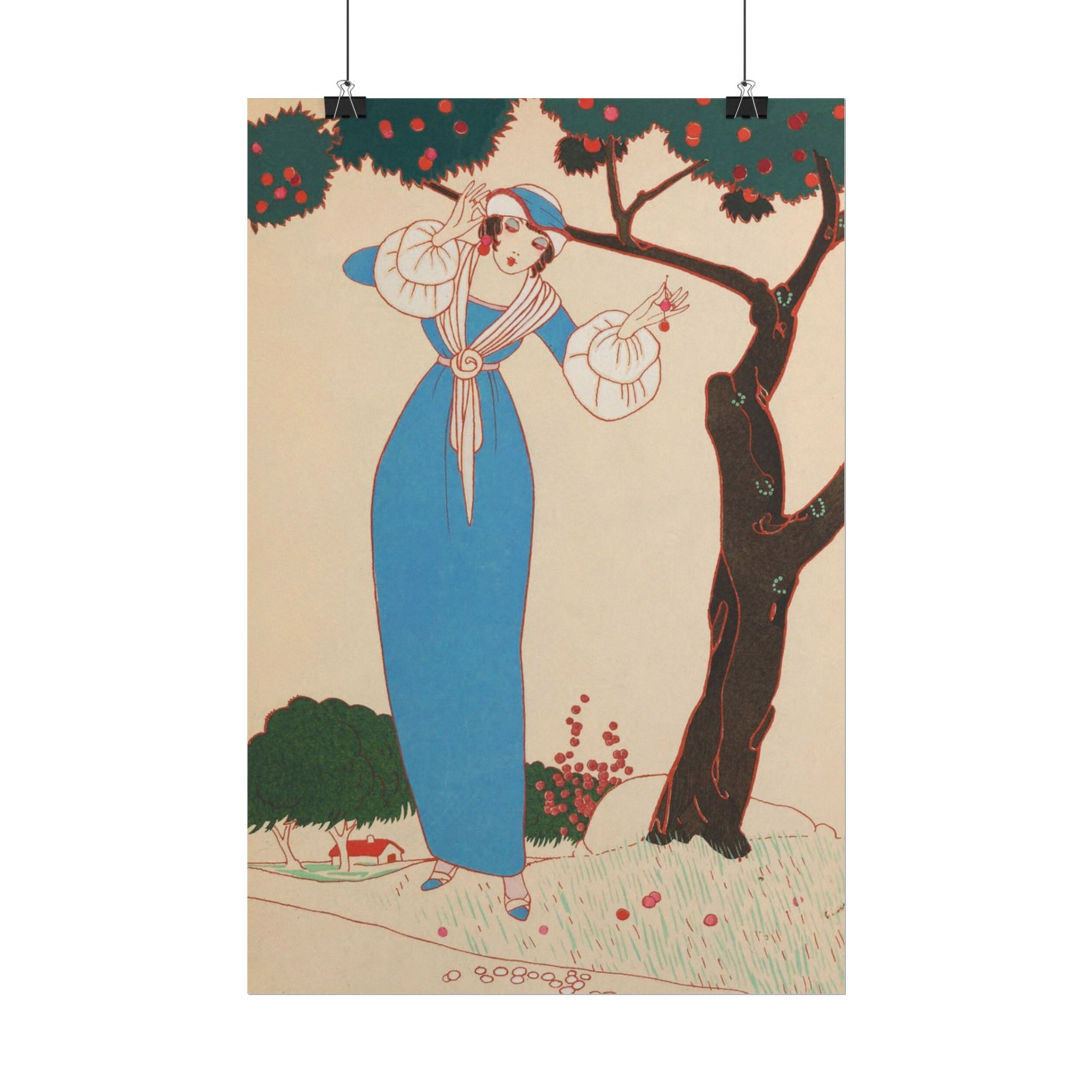 Charles Martin Art Print - Le Cerises, French Art Deco Fashion Women Under Tree