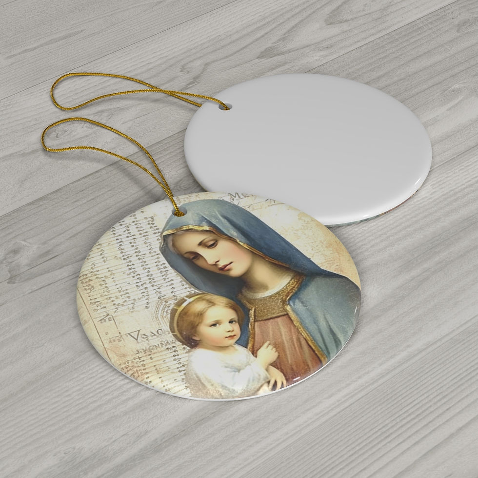 Thumbnail: Christmas Ornament Virgin Mary Shabby French Madonna Catholic Decor Gifts 