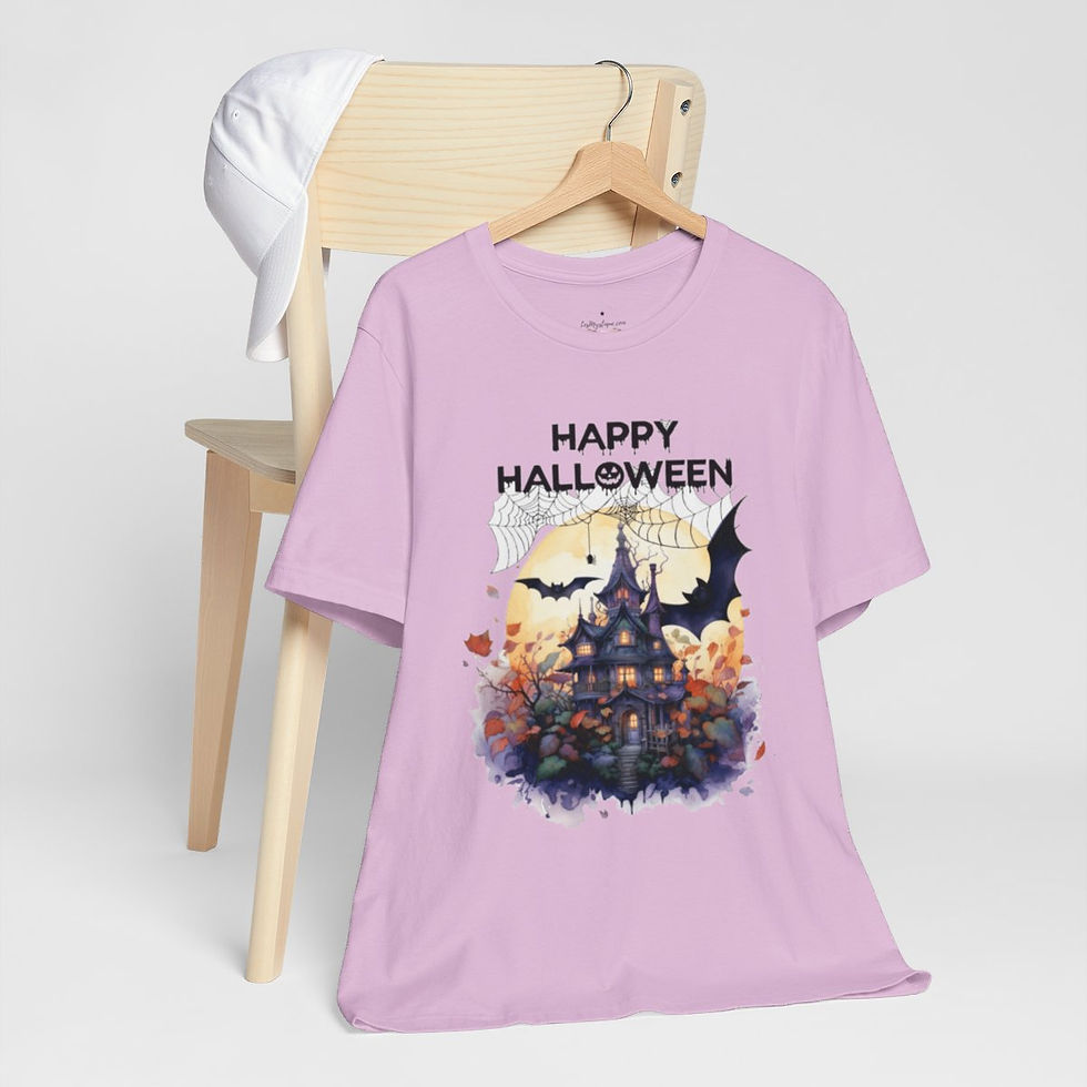 Thumbnail: Halloween T-Shirt Spooky Haunted House Art Fall Apparel Trendy Gift