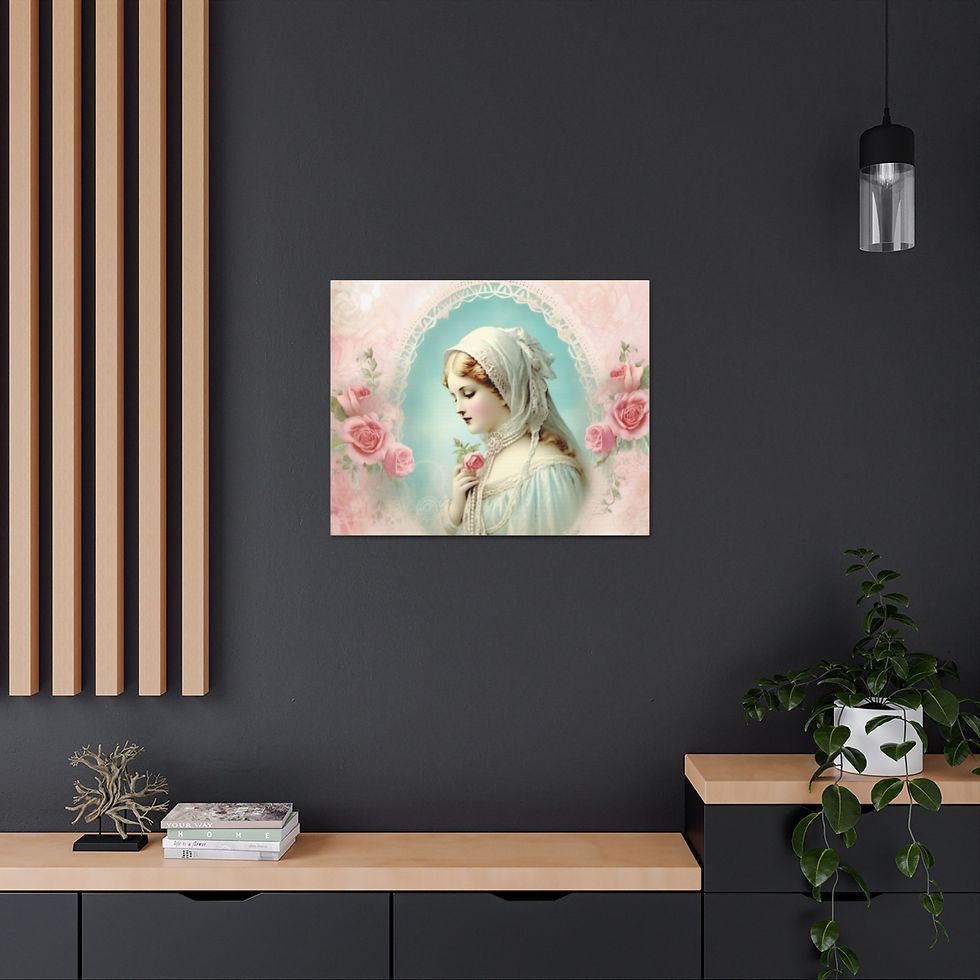 Thumbnail: Shabby Virgin Mary Canvas Art Vintage Pink Pastel Wall Decor Religious Gifts