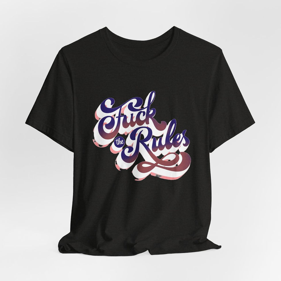 Thumbnail: Sarcastic Retro T-Shirt F*ck the Rules Adult Apparel Expressive Gifts