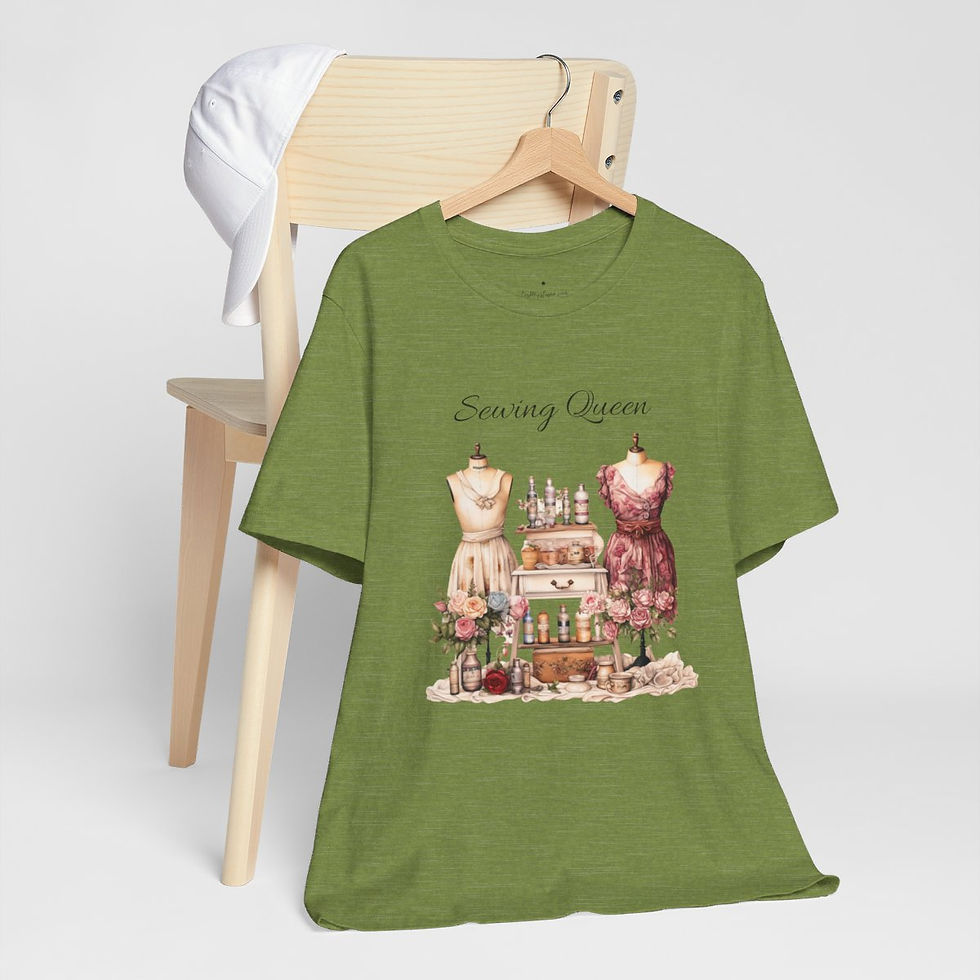 Thumbnail: Shabby Artistic T-Shirt Sewing Queen Tee Retro Victorian Wearable Art Apparel