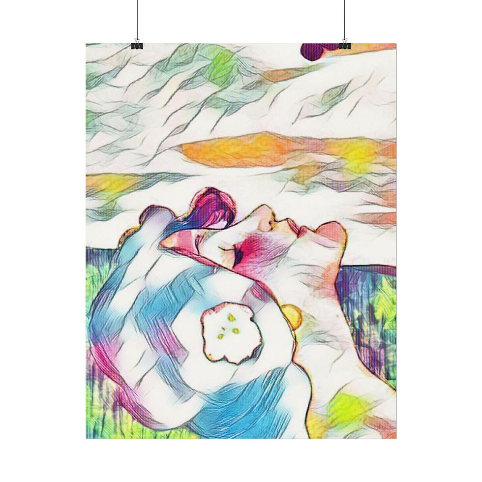 Thumbnail: Artistic Watercolor Art Print Colorful Boho Woman Kundalini Rising Wall Decor